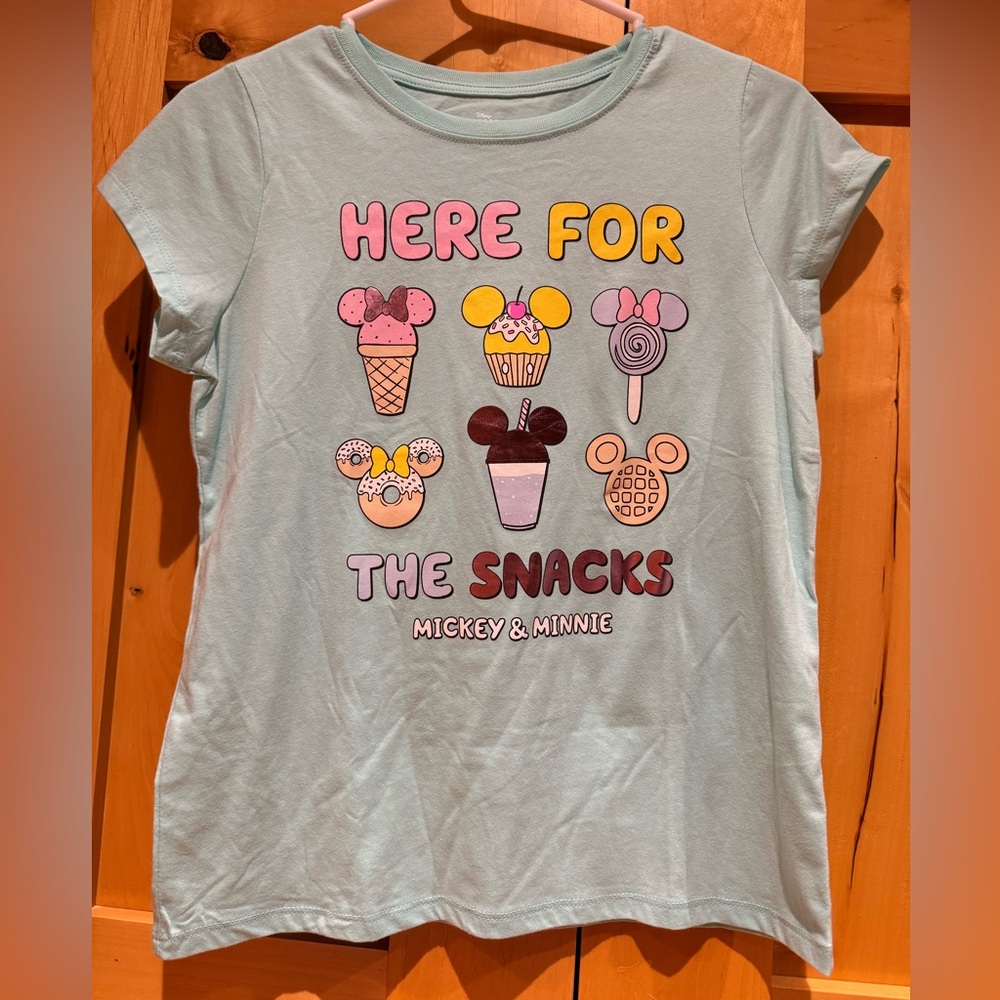 Disney Light Blue 'Here for the Snacks' Graphic Tee